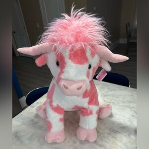 Jumbo SPOTTED Longhorn Cow Plush Pink 24", Valentine's Way To Celebrate Viral